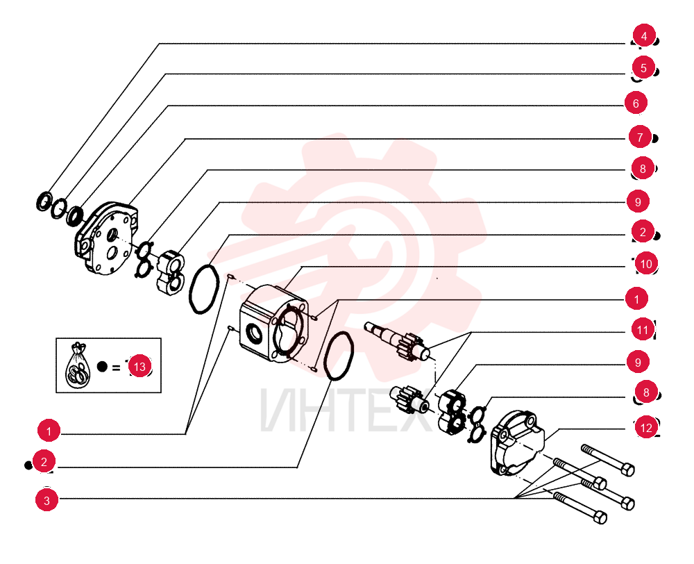 HYDRAULIC MOTOR,GEAR, 27 CC 75326838