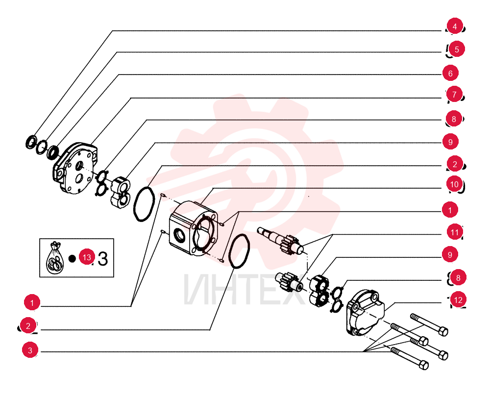 HYDRAULIC MOTOR,GEAR, 27 CC 75326838