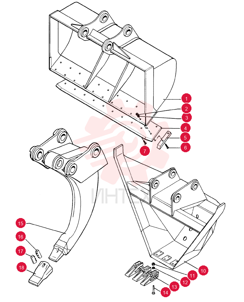 Bucket Assy., Sold by Whole-Goods only, Start Year: 01-JAN-74