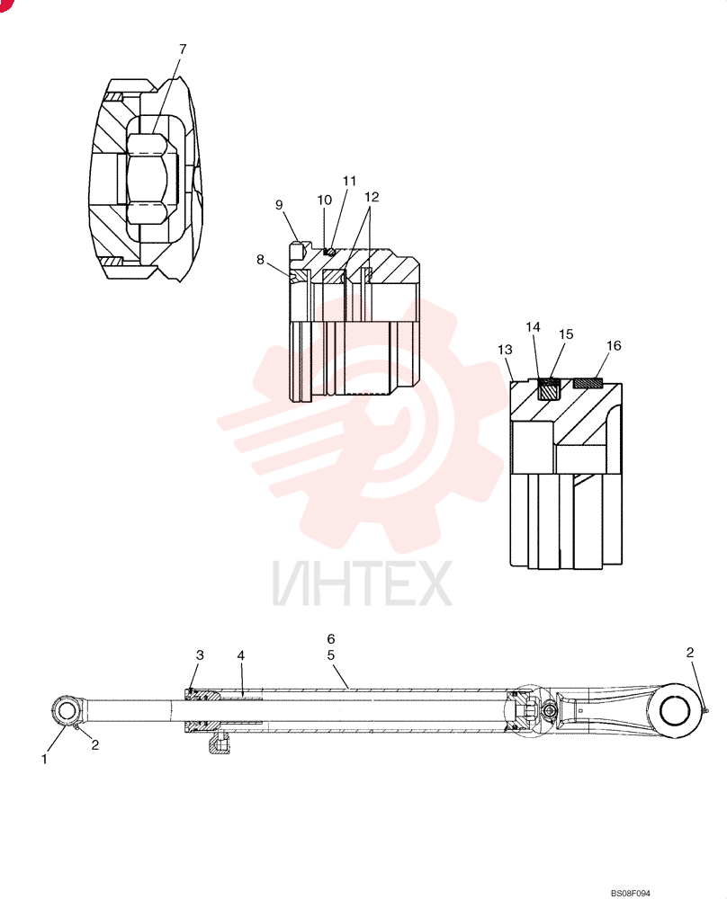 CYLINDER,Double Acting, 34.9mm Rod, 409.7mm Stroke