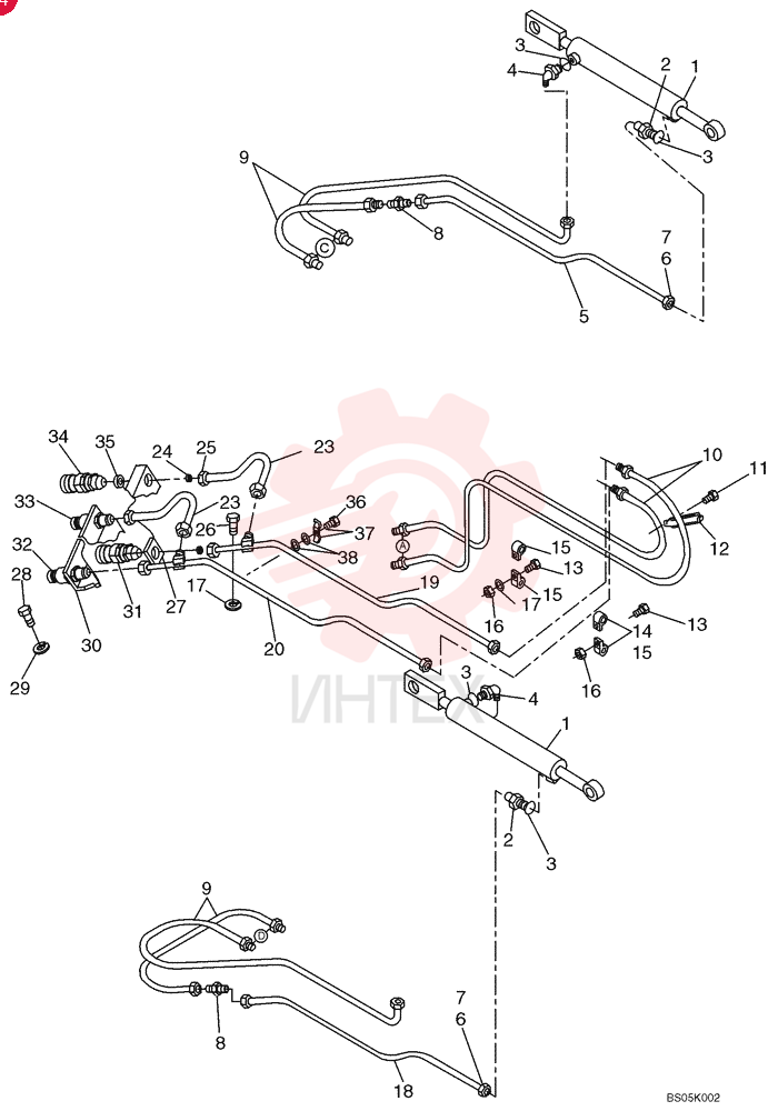 HYDRAULIC CYLINDER,34.92mm Rod, 470.15mm Stroke 87038977 (1)