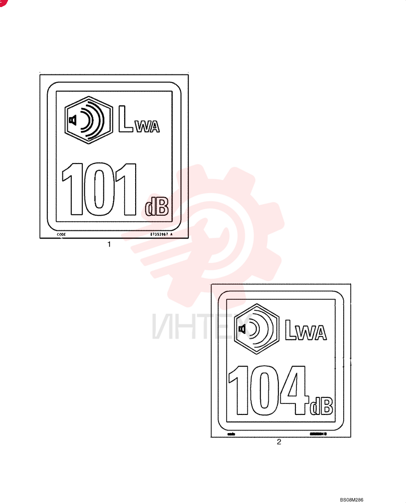 DECAL,LWA 101DB, 100mm x 110 mm