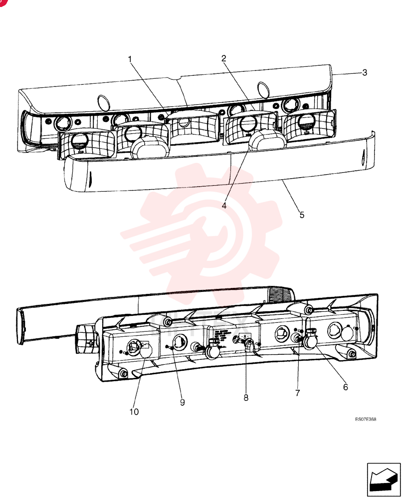 LIGHT,Halogen, 12V, 50W, Clear/Red