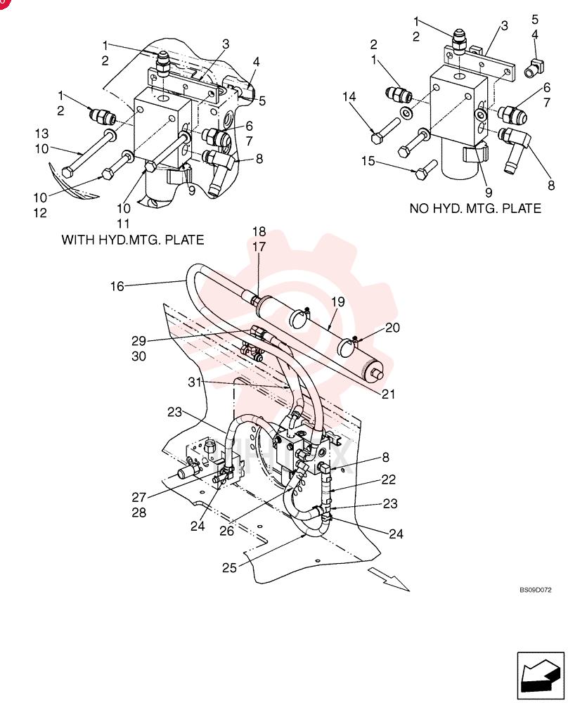HYD CONNECTOR,9/16" - 18 ORB x 9/16" - 18 JIC