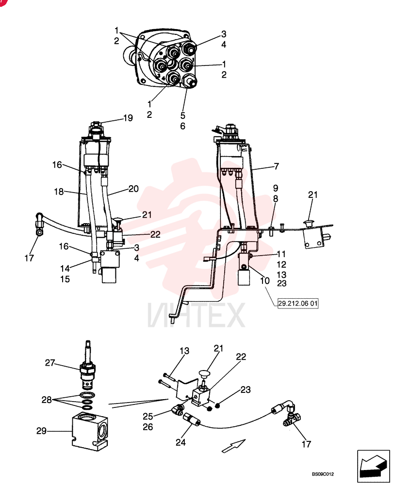 HYD CONNECTOR,9/16" - 18 ORB x 7/16" - 20 JIC