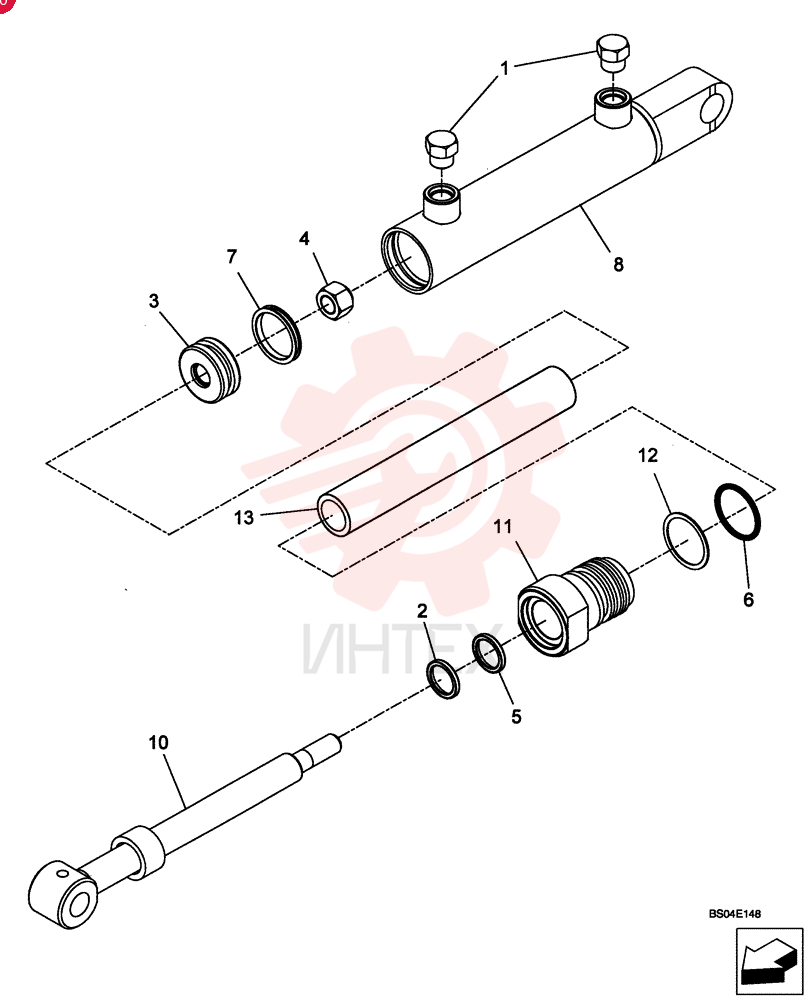 HYDRAULIC CYLINDER,Double Acting, 19.1mm Rod, 123.2mm Stroke