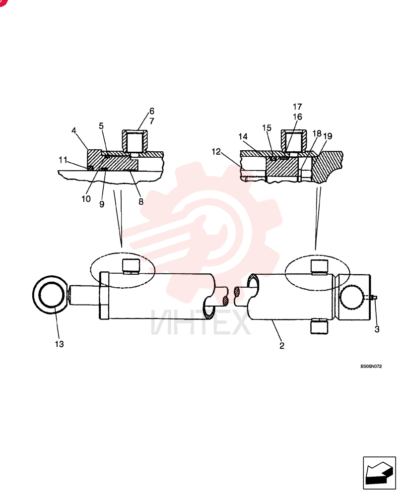 HYDRAULIC CYLINDER,Double Acting, 31.75mm Rod, 447.04mm Stroke