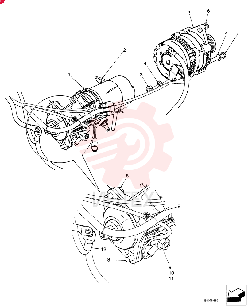 STARTER MOTOR,12V, 2.7kW