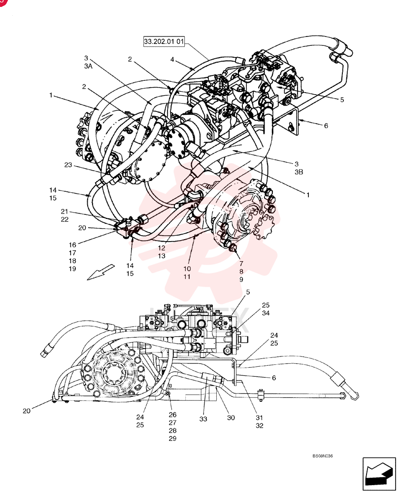 HOSE ASSY.,19.05mm ID x 770mm L, SAE 100R13