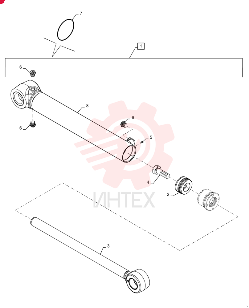 HYDRAULIC CYLINDER,Double Acting, 31.7mm Rod, 370.1mm Stroke 47364450