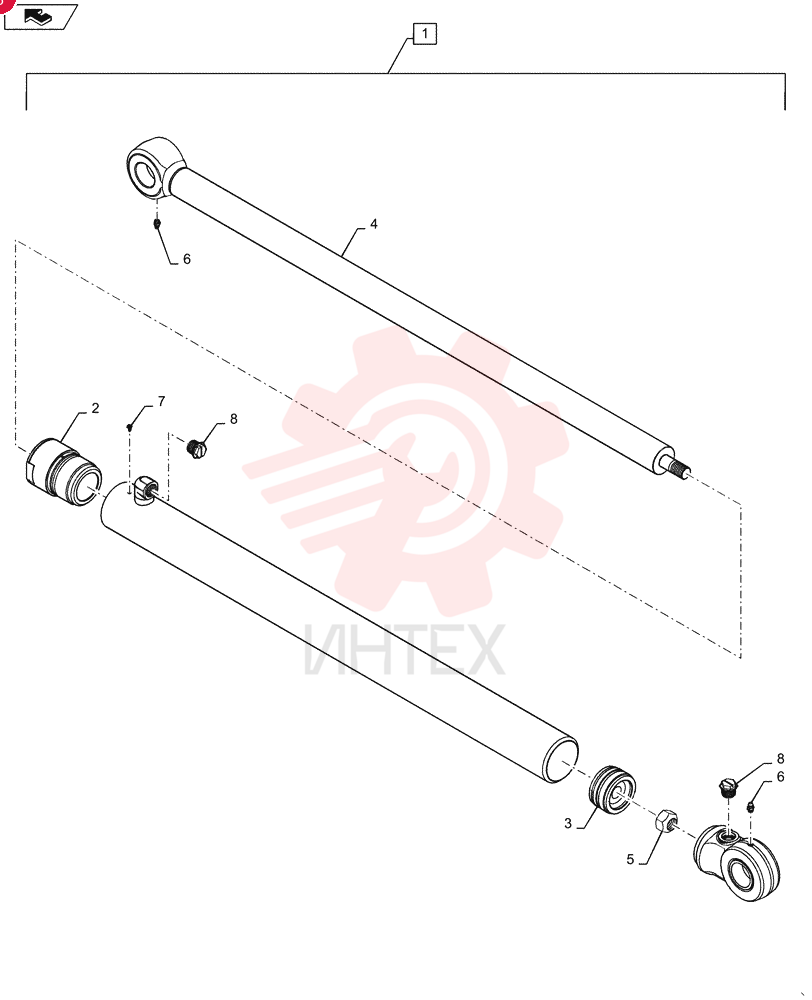 HYDRAULIC CYLINDER,Double Acting, 34.9mm Rod, 645mm Stroke