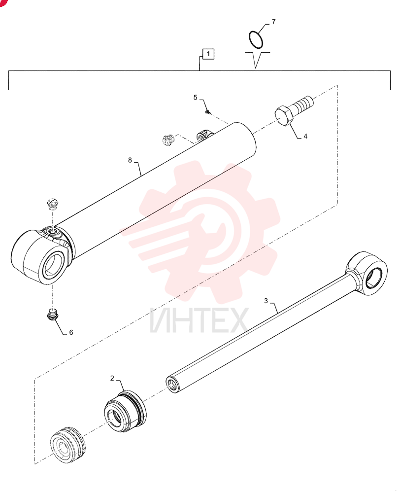 HYDRAULIC CYLINDER,Double Acting, 34.9mm Rod, 410mm Stroke