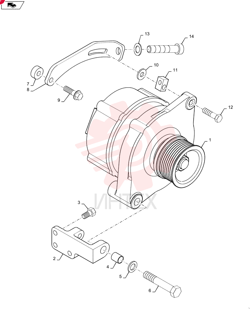 ALTERNATOR,12V, 120A, W/ Pulley