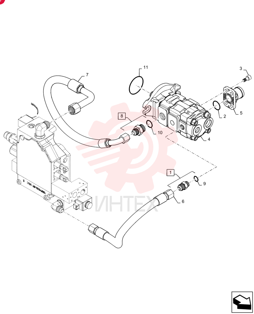 HYD CONNECTOR,7/8" - 14 JIC x 3/4" - 16 ORB