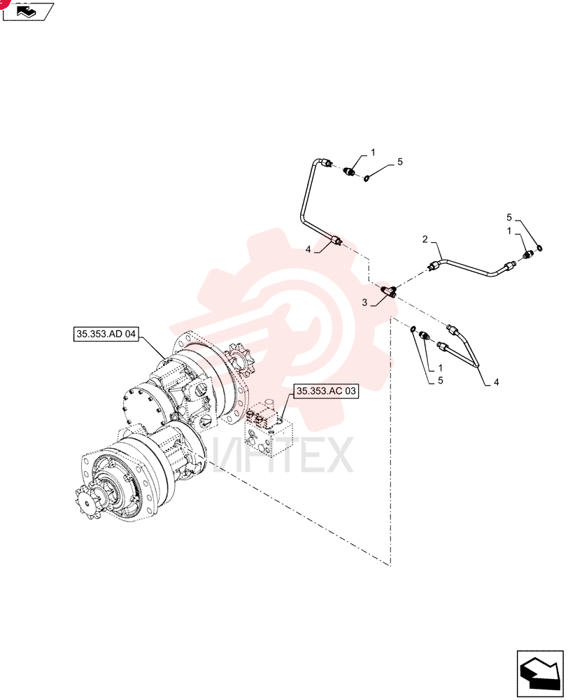 HYD CONNECTOR,9/16" - 18 ORB x 9/16" - 18 JIC 76350 (1)
