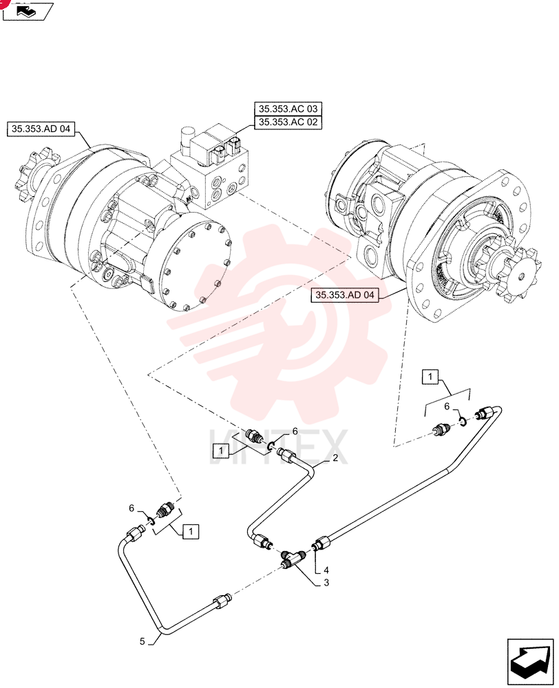 HYD CONNECTOR,9/16" - 18 ORB x 9/16" - 18 JIC