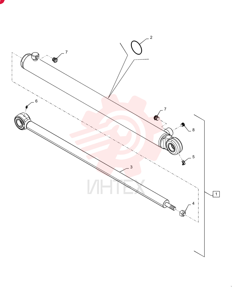 CYLINDER,Double Acting, 50.8mm Rod, 847.9mm Stroke