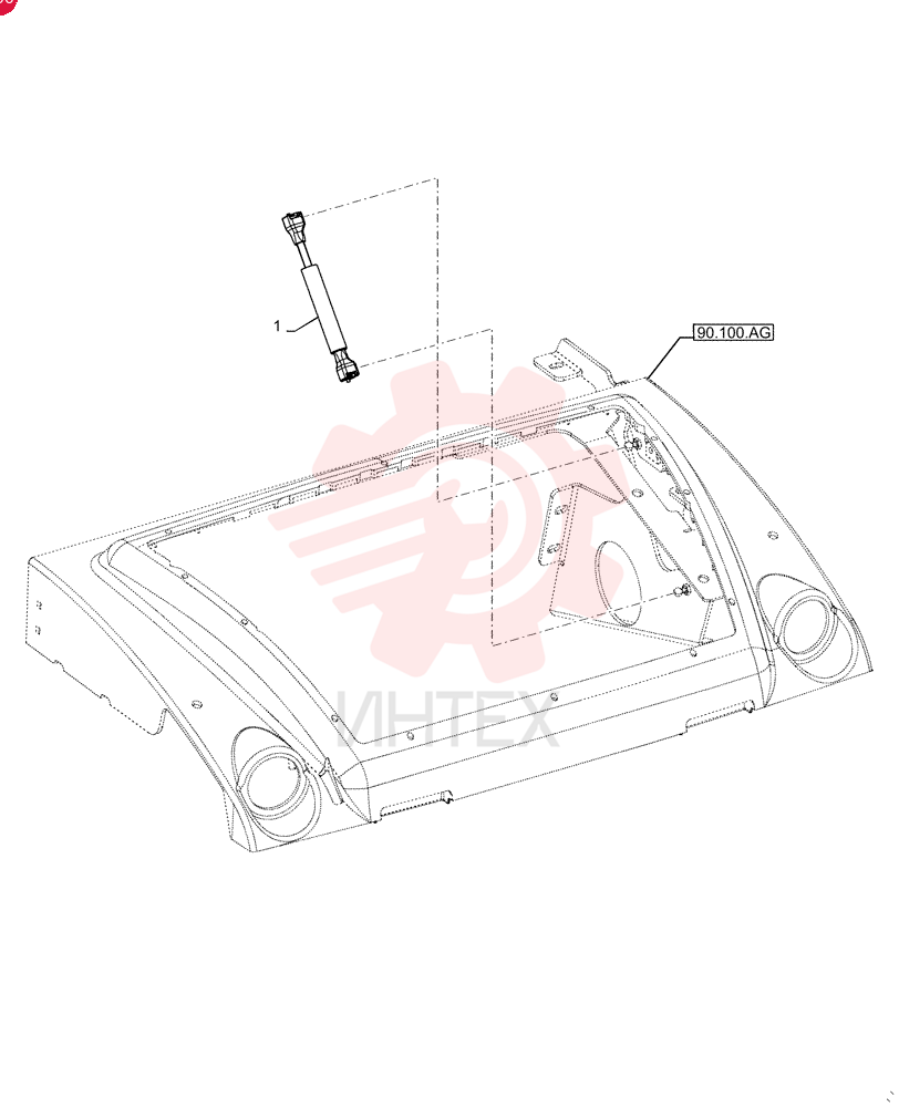CYLINDER ASSY.,186.84mm L, Extended, 148.74mm L, Compressed