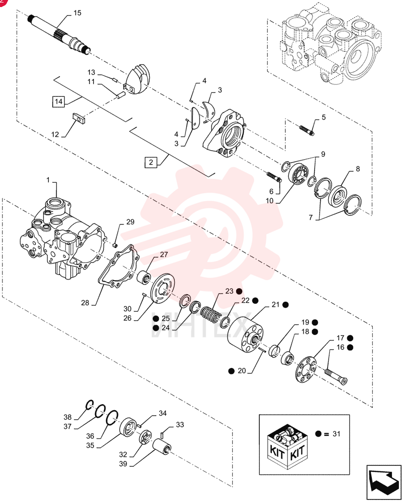 HYDROSTATIC PUMP,46 CC 84322471 (5)