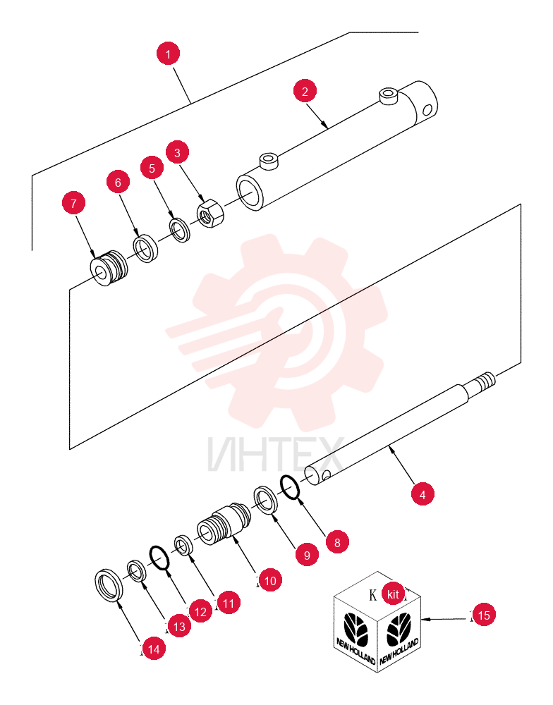 HYDRAULIC CYLINDER,Double Acting, 25.4mm Rod, 203.2mm Stroke