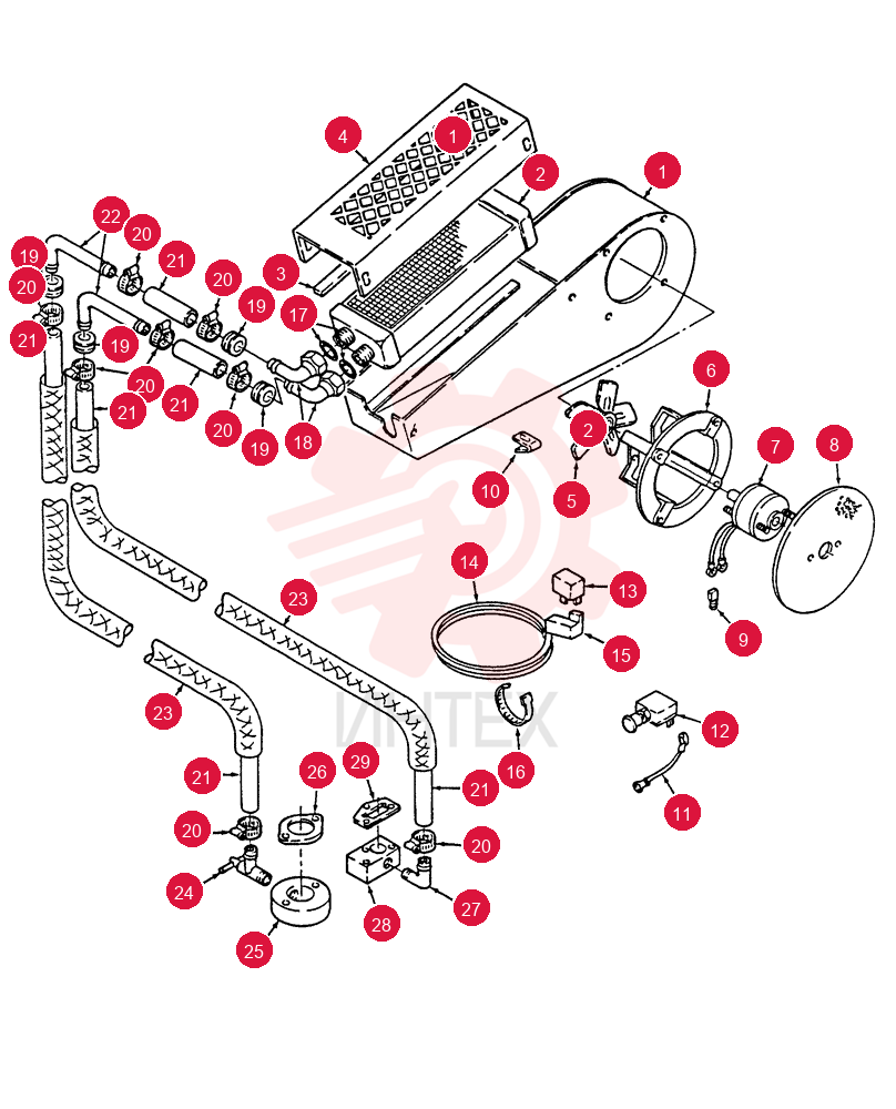 Kit, Cab Heater, Includes: Ref. 1 thru 26