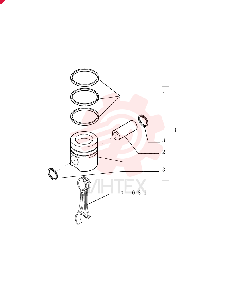 PISTON & RINGS KIT 8093880