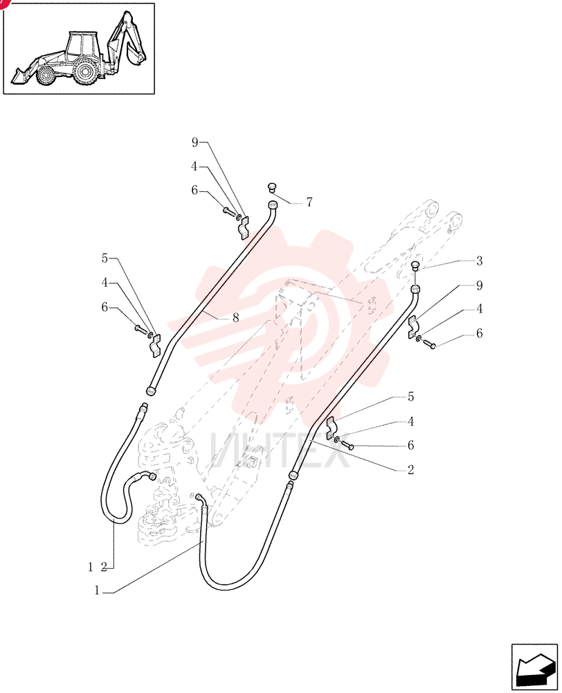 HYDRAULIC HOSE,19.05mm ID x 950mm L 85819619 (2)