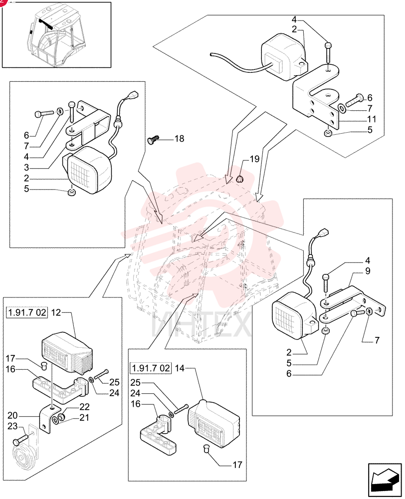 WORK LAMP,Halogen, 12V, 55W, Clear