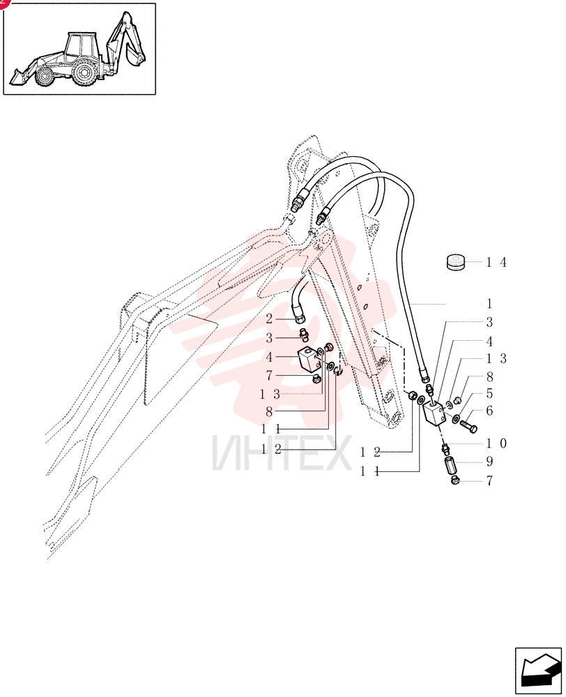 HYDRAULIC HOSE,19.05mm ID x 1650mm L