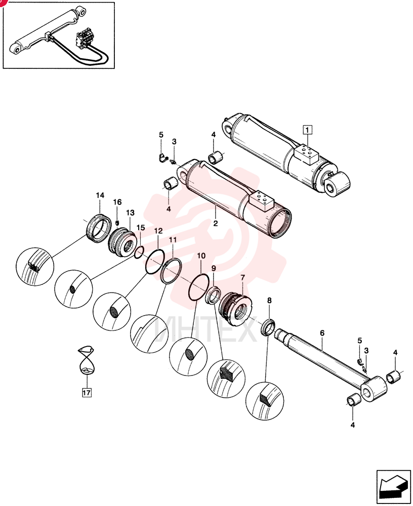 HYDRAULIC CYLINDER,Double Acting, 60mm Rod, 429mm Stroke