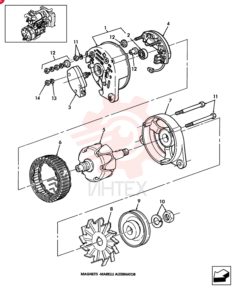 ALTERNATOR,12V, 45A