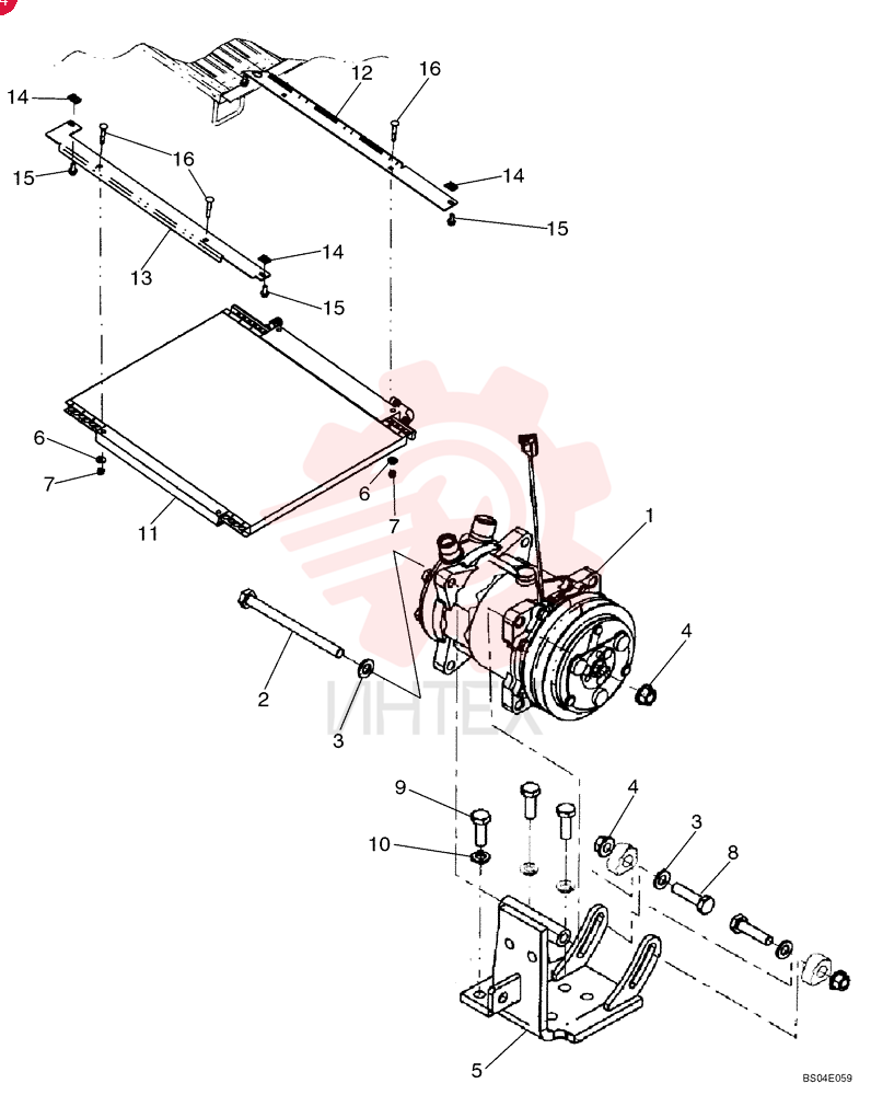 COMPRESSOR,12V, W/ Clutch, W/ Pulley
