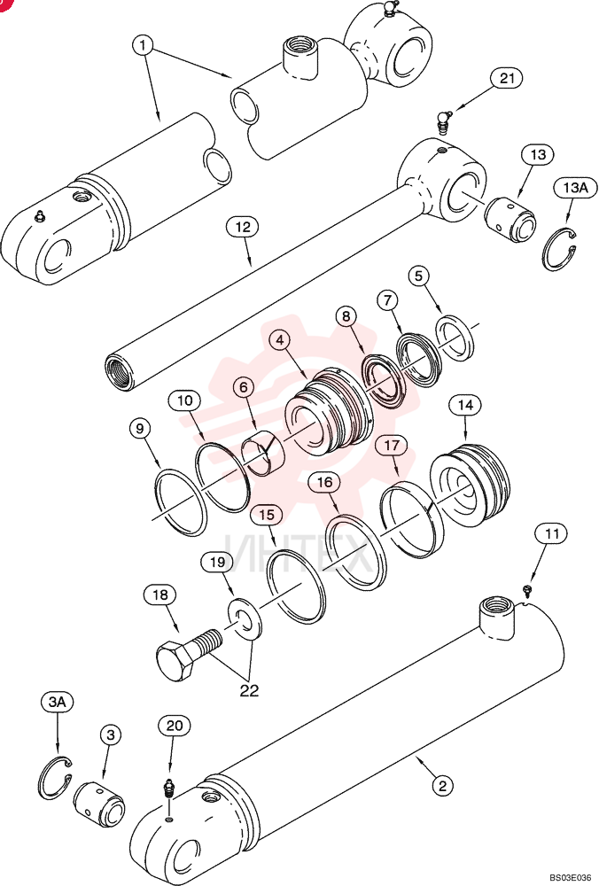 LIFT CYLINDER,Double Acting, 38.1mm Rod, 207.2mm Stroke