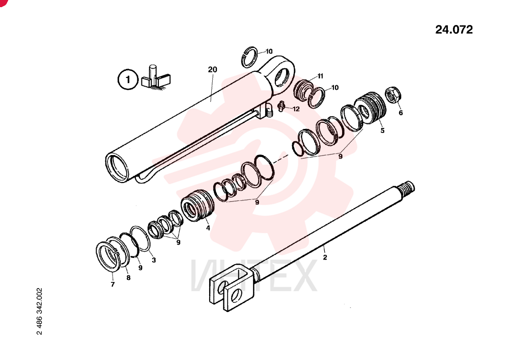 HYDRAULIC CYLINDER 72181702 (2)