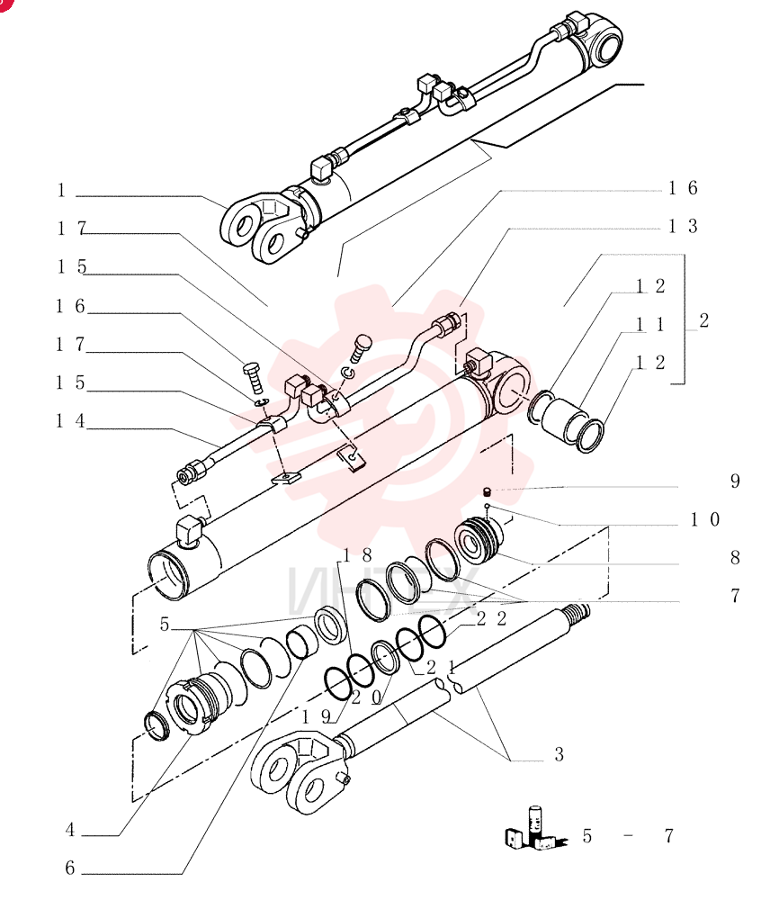 CYLINDER,Double Acting, 55mm Rod, 760mm Stroke
