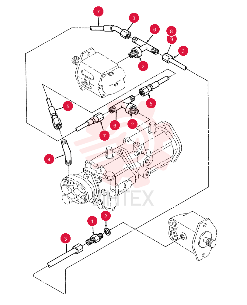 HYD CONNECTOR,9/16" - 18 ORB x 9/16" - 18 JIC
