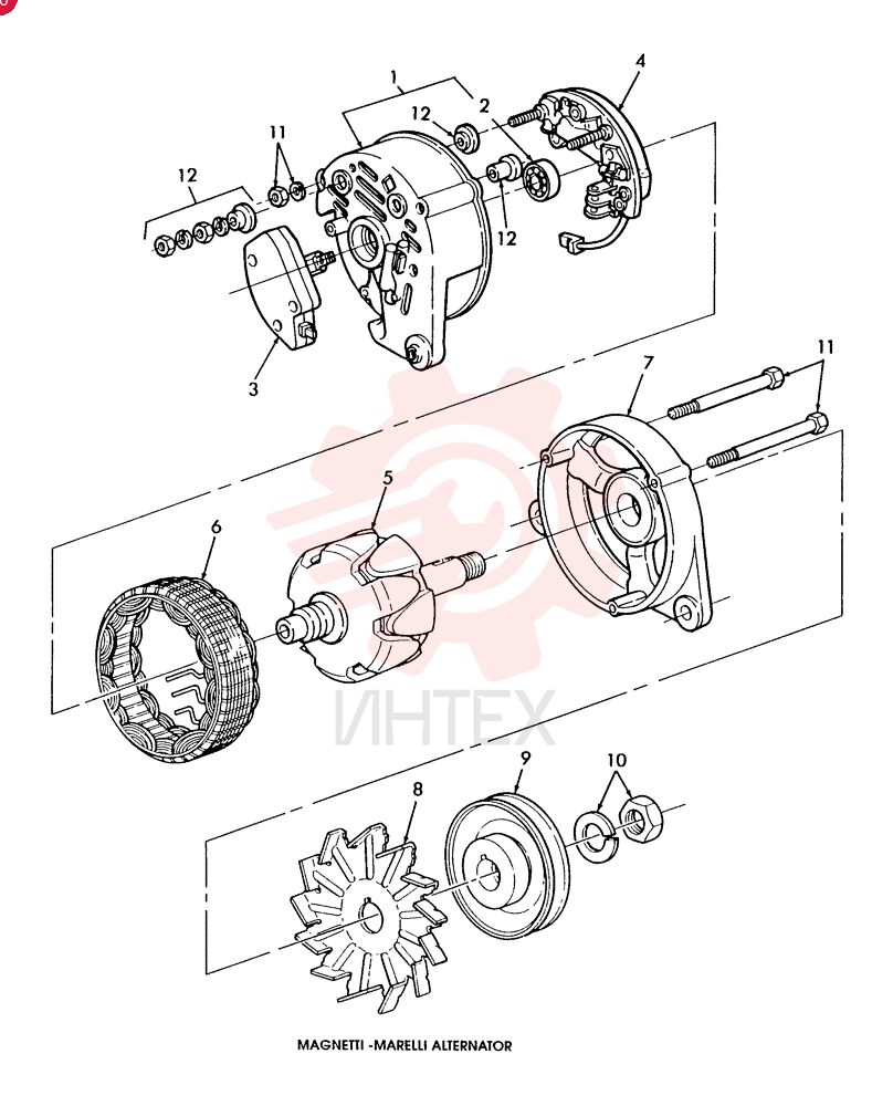 ALTERNATOR,12V, 45A