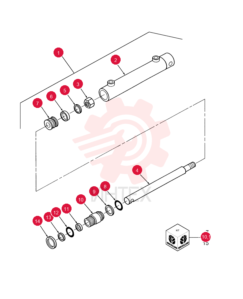 HYDRAULIC CYLINDER,Double Acting, 25.4mm Rod, 203.2mm Stroke