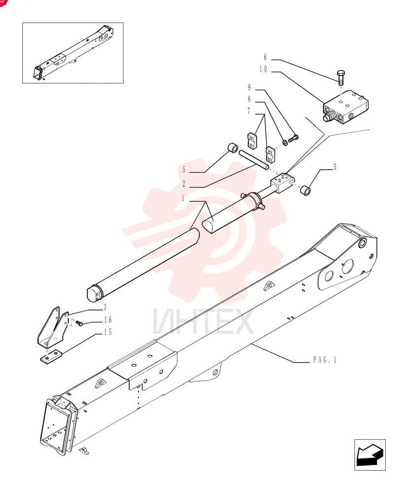 HYDRAULIC CYLINDER,Double Acting, 60mm Rod, 3500mm Stroke 87590835 (1)