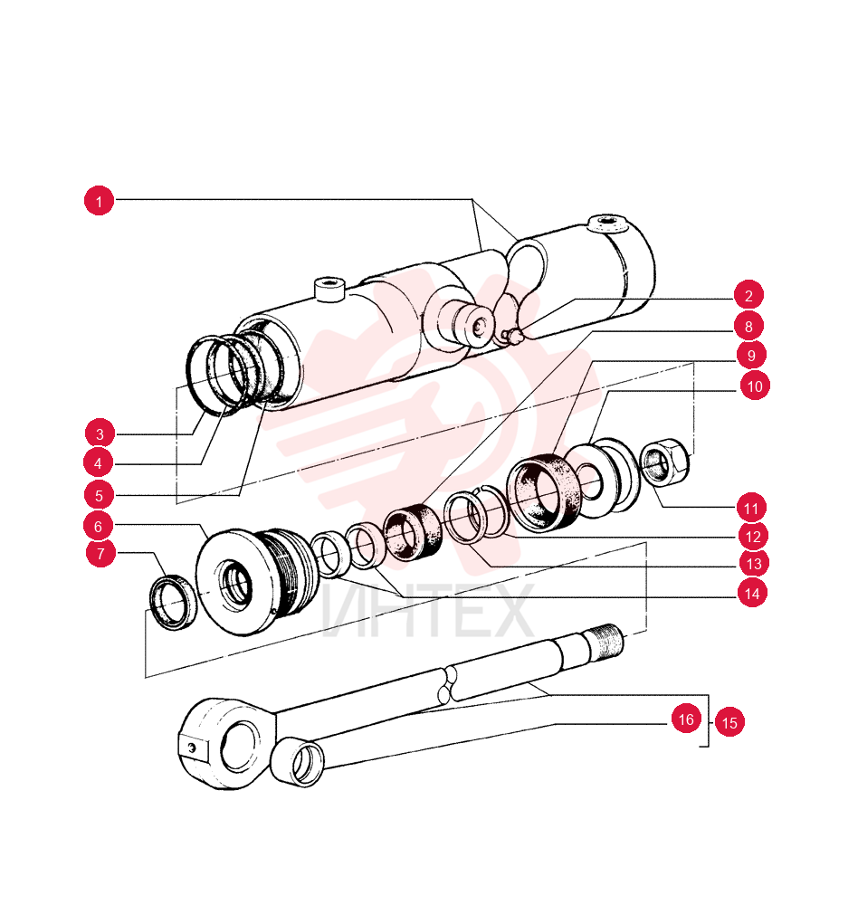 HYDRAULIC CYLINDER,Double Acting, 60mm Rod, 520mm Stroke