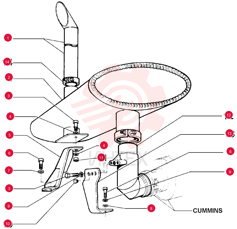 EXHAUST SYSTEM PIPE,96.5 mm ID, 99.5 mm OD, 1040 mm Length