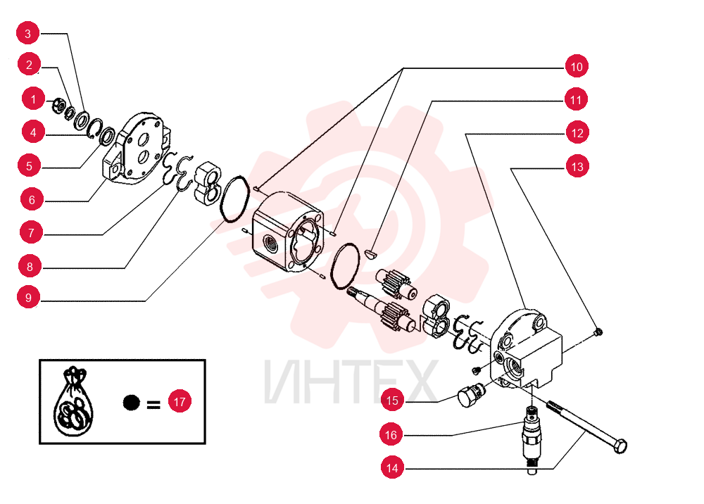 HYDRAULIC MOTOR,GEAR, 27 CC