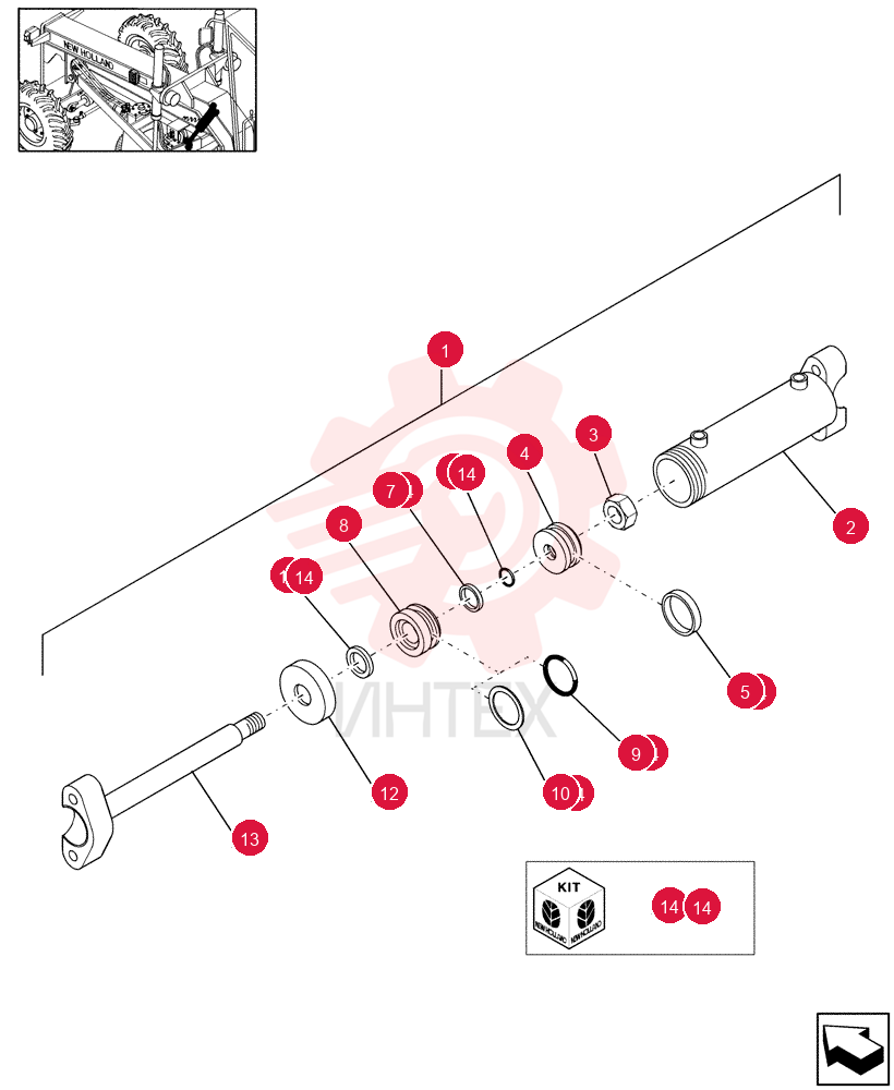 CYLINDER,Double Acting, 50.8mm Rod, 403.35mm Stroke