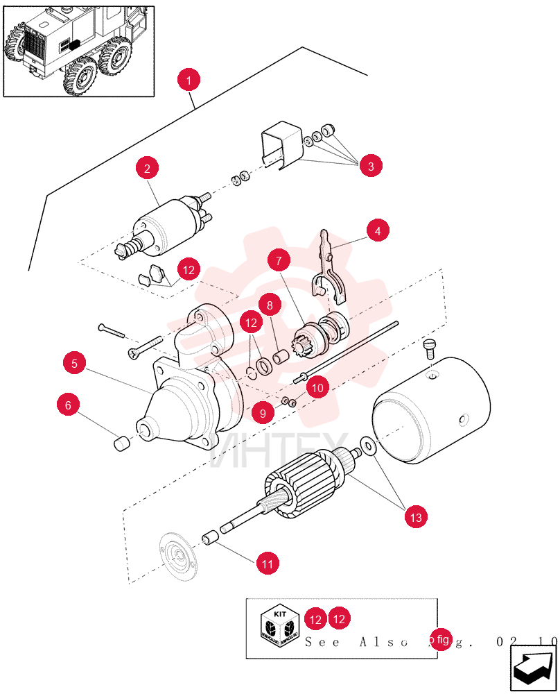 STARTER MOTOR,12V, 3.1kW 82005342 (3)