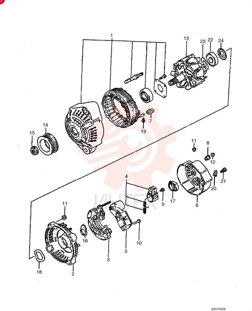 ALTERNATOR,12V, 90A, W/ Pulley