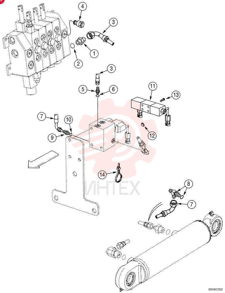 HYD CONNECTOR,3/4"-16, 37 Degree x 3/4"-16, O-Ring