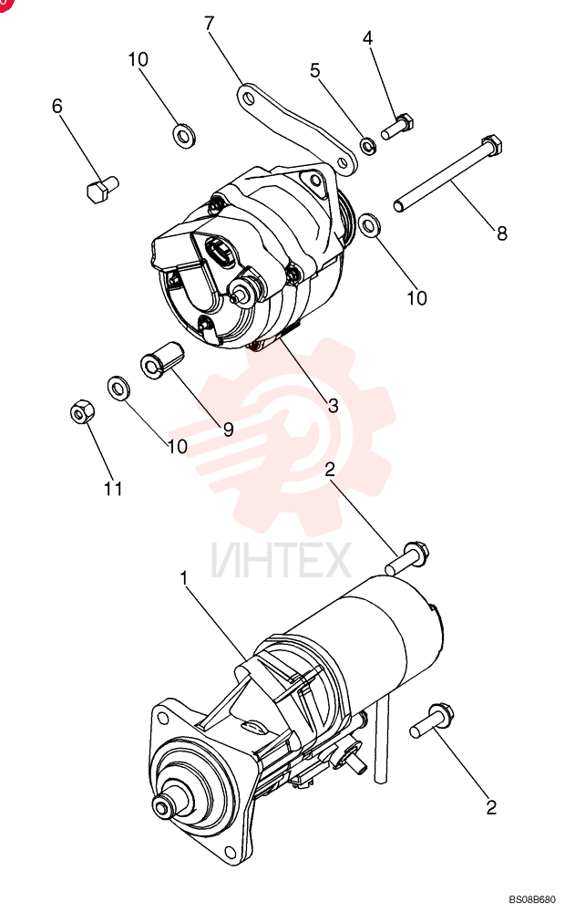 STARTER MOTOR,12V, 2.7kW