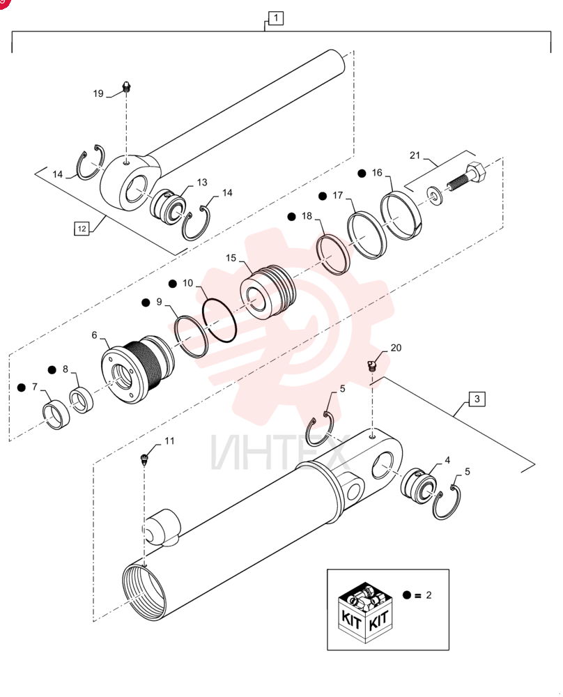 CYLINDER,Double Acting, 31.8mm Rod, 178mm Stroke