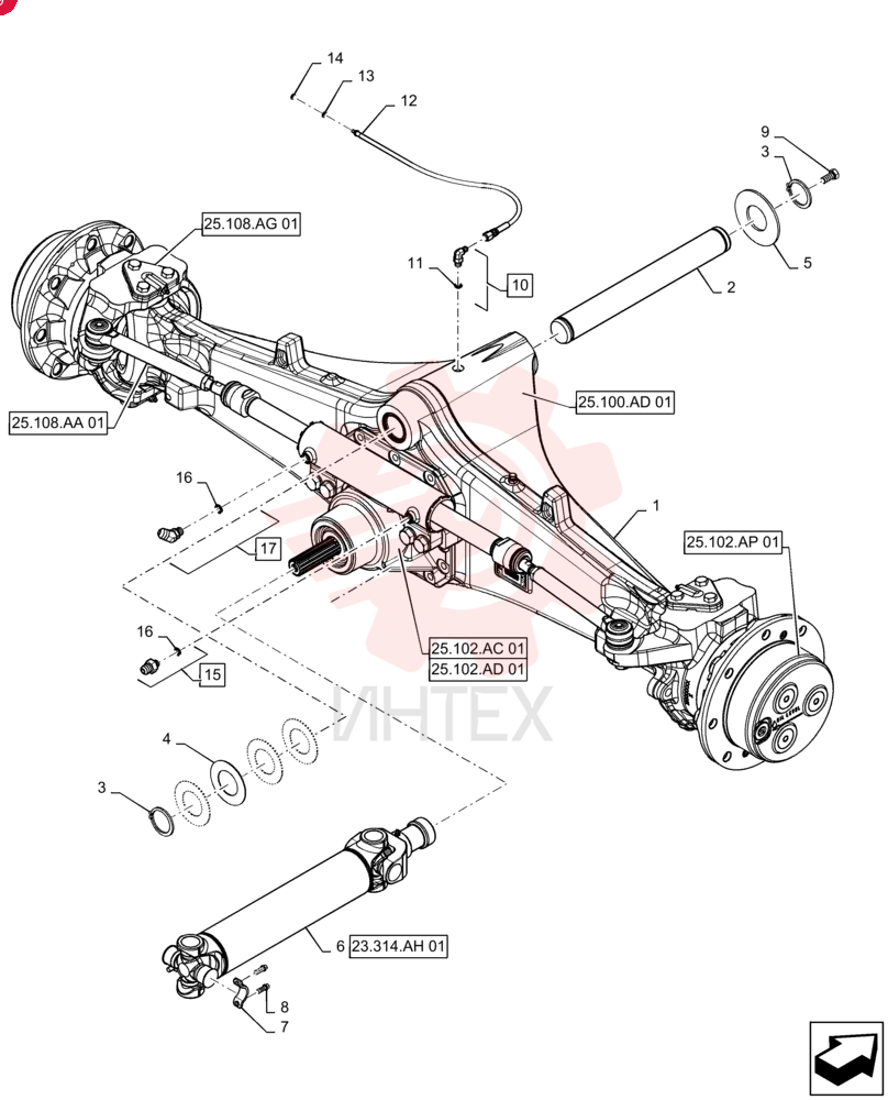 FRONT AXLE 84497927