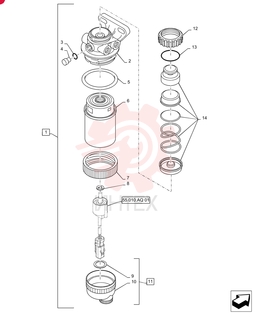 FUEL FILTER,W/ WIF Sensor 47541051